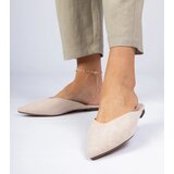 Gemre Beige elegant eco-suede mules Sarium | ePonuda.com