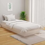  Posteljni okvir bel iz trdnega lesa 100x200 cm, (20646654) Cene