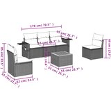  6-dijelni set vrtnih sofa od poliratana s jastucima sivi | shoptok.hr