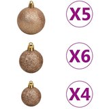  61-dijelni set božićnih kuglica s vrhom 150 LED ružičasto zlato | shoptok.hr