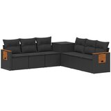  Set sofe 7 kom. Crna Poli Rattan i čelik | shoptok.hr