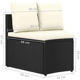 Poli 7-dijelni set vrtnih sofa od poliratana s jastucima crni | shoptok.hr