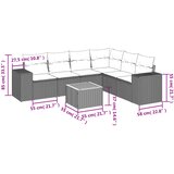  7-dijelni set vrtnih sofa od poliratana s jastucima crni | shoptok.hr