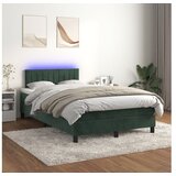  Box spring postelja z vzmetnico LED tem. zelena 120x200cm žamet | Shoptok.si
