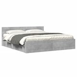 Furnova Posteljni okvir z vzglavjem betonsko siv 180x200 cm inž. les, (21943286) | Shoptok.si