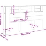  Uzglavlje s ormarićem boja taro drvo 200x18,5x102,5 cm drveni | shoptok.hr