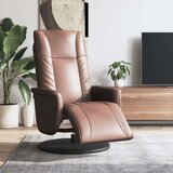  Naslanjač z naslonom za noge, rjavo umetno usnje | Shoptok.si