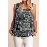 Fenzy Pamučni Top S Printom, Sivi | shoptok.hr