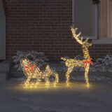  Reindeer vuče saonice Topla bijela 70 x 26 x 129 cm PET | Eponuda.com
