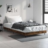 vidaXL Posteljni okvir dimljeni hrast 90x200 cm inženirski les | Shoptok.si