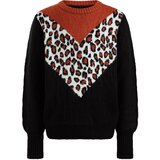 WE Fashion Pulover rjasto rjava / črna / bela | Shoptok.si