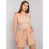 Fashion Hunters Women's brown shorts with drawstrings | Eponuda.ba