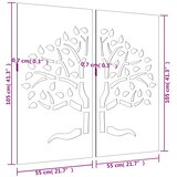  Vrtni zidni ukrasi 2 kom 105x55 cm čelik COR-TEN uzorak stabla | shoptok.hr