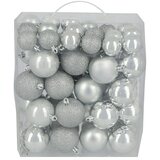  kuglica za božićno drvce (srebrne boje, plastika, promjer: 4 cm - 6 cm, 50 kom.) | shoptok.hr