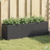 vidaXL Vrtne sadilice s 3 posude 2 kom crne 90 x 20 x 40 cm poliratan u