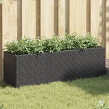 vidaXL Vrtne sadilice s 3 posude 2 kom crne 90 x 20 x 40 cm poliratan