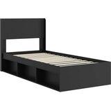  Krevetna konstrukcija s pohranom i uzglavljem Crna 100 x 200 cm | Eponuda.com