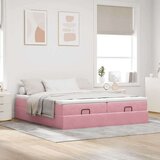 vidaXL okvir kreveta s madracima ružičasti 200x200cm baršunasti | shoptok.hr