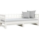  Izvlečna dnevna postelja bela 2x(80x200) cm trdna borovina, (20645583) | Shoptok.si