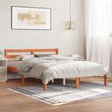 Maison Chic Posteljni okvir - Dvoposteljna postelja - Zakonska postelja brez vzmetnice voščeno rjav 140x190 cm borovina-J13392, (21772856) | Shoptok.si