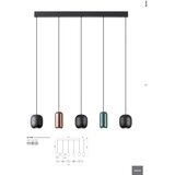  Redo 01-3481 - visilica na lanku BOOM 5xGU10/10W/230V crna/zelena/smeđa | Eponuda.com