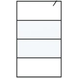 Pregrada za tuš crna 115 x 195 cm s napola mutnim staklom ESG | shoptok.hr