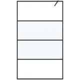 Pregrada za tuš crna 115 x 195 cm s napola mutnim staklom ESG | Eponuda.com