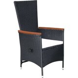  7-dijelni vrtni blagovaonski set od poliratana crni | shoptok.hr