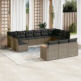 Maison Chic Seti vrtnega pohištva - Vrtna garnitura - Vrtni pohištvo set 13-delna z blazinami siv poli ratan, (21809987) | Shoptok.si
