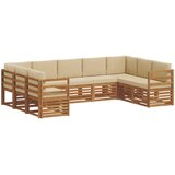  Sekcijska garnitura s jastukom 9 pcs Prirodna i bež | shoptok.hr