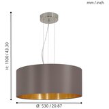 Eglo Maserlo visilica/3, e27, ø530, nikl/mat, kapučino | shoptok.hr