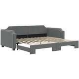  The Living Store Izvlečna dnevna postelja temno siva 80x200 cm blago - Izvlečna Dnevna Postelja, (21449922) | Shoptok.si