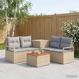  Set sofe 6 kom. Siva i tamnoplava Poli Rattan i čelik | shoptok.hr