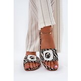 Boto Flat Ladies Sandals With Decorative Buckle Zebra Clariola | Shoptok.si