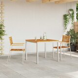  Vrtna stolica 2 pcs Masivno drvo akacije i nehrđajući čelik | Shoptok.si