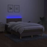  s oprugama i madracem LED smeđesivi 120x190cm od tkanine | shoptok.hr