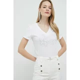 Liu Jo Bombažna kratka majica bela barva