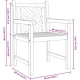  Vrtna stolica 2 pcs 60 x 58 x 90 cm Čvrsto teak drvo | shoptok.hr