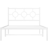  Metalni okvir kreveta uzglavlje i podnožje bijeli 107x203 cm | shoptok.hr