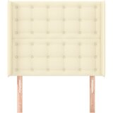  Uzglavlje s ušima krem 93x16x118/128 cm od umjetne kože | shoptok.hr