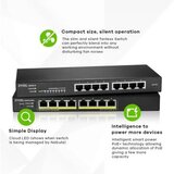 Zyxel GS1915-8EP,PoE 8portGbESmart Switch,60W 802.3at, desk | Eponuda.com