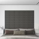  Zidne ploče od umjetne kože 12 kom sive 30 x 15 cm 0 54 m²