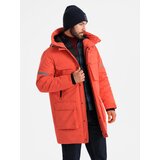 Ombre Men's long insulated jacket with reflective elements - orange | shoptok.hr