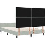 vidaXL Postelja Svetlo siva 160x200 cm Žamet, (22049713) | Shoptok.si