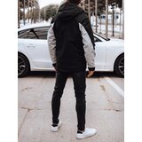 DStreet Kurtka męska przejściowa przeciwdeszczowa czarno-szara | Shoptok.si