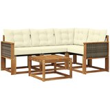 vidaXL Zunanja garnitura za sedenje z blazino 5 pcs Naravna in smetana, (5000272940) | Shoptok.si