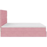 vidaXL Otomanski posteljni okvir z vzmetnicami roza 180x200cm žamet | Shoptok.si