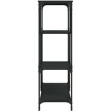 Police za knjige crne 81x36x115 cm konstruirano drvo i čelik | shoptok.hr