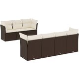  8-dijelni set vrtnih sofa s jastucima smeđi od poliratana | shoptok.hr