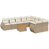 Maison Chic Seti vrtnega pohištva - Vrtna garnitura - Vrtni pohištvo set 10-delna z blazinami bež poli ratan, (21816307) | Shoptok.si